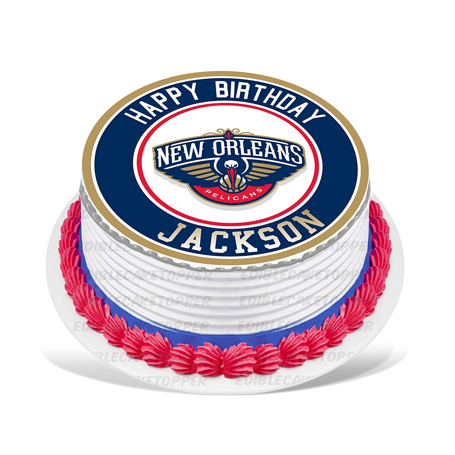 New Orleans Pelicans Round – Icing Sheet Birthday - Personalized Edible Cake Topper | Custom Icing Sheet | Birthday Cake Decoration