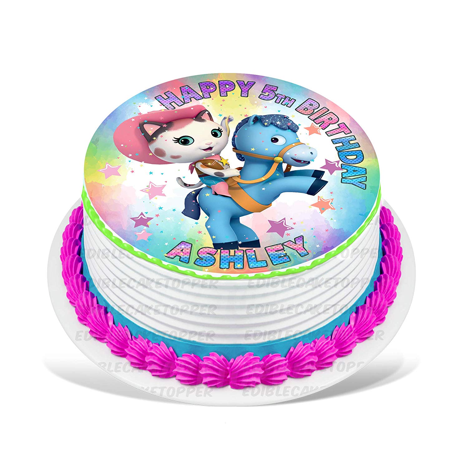 Sheriff Callies Wild West Round – Icing Sheet Birthday - Personalized Edible Cake Topper | Custom Icing Sheet | Birthday Cake Decoration