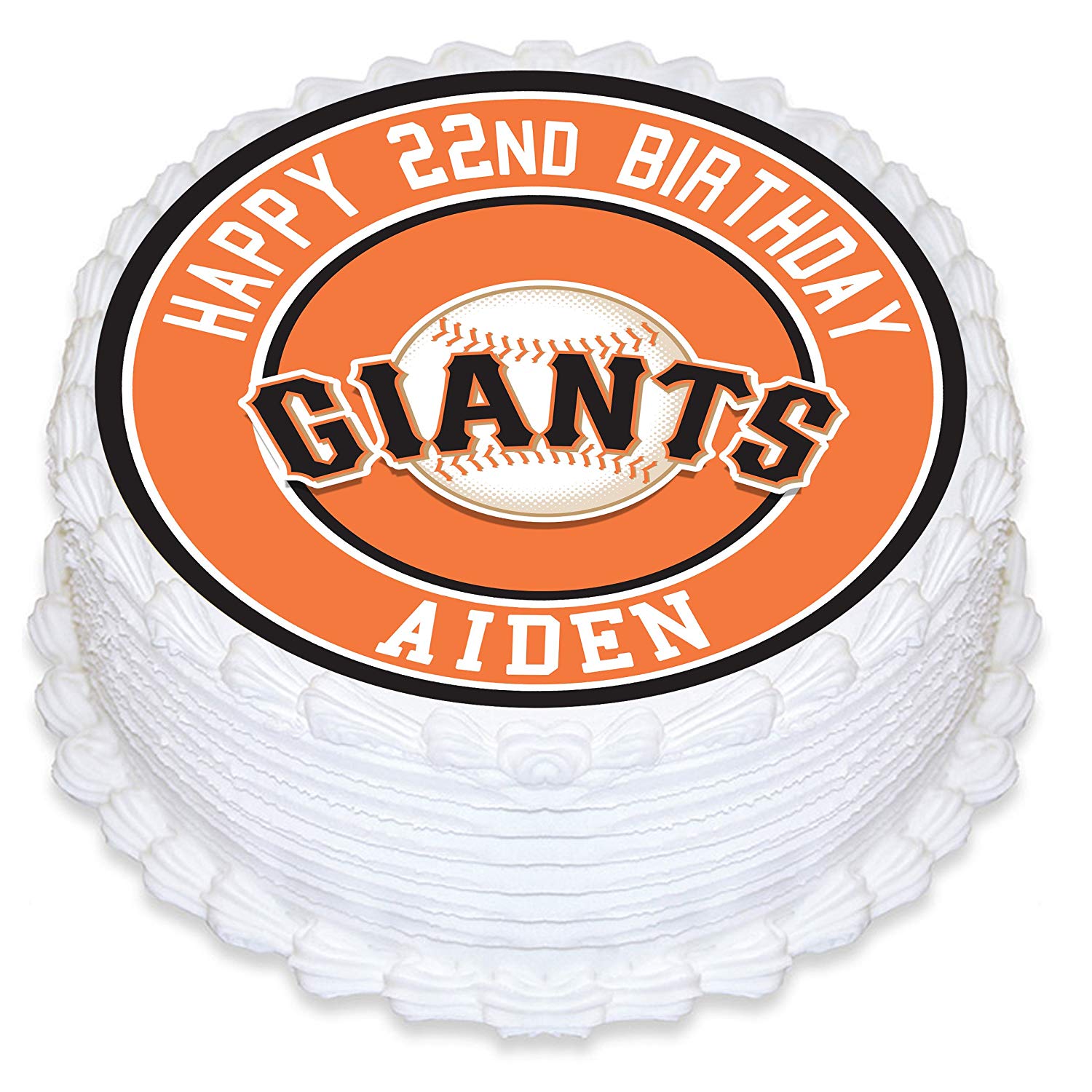 San Francisco Giants Baseball Round – Icing Sheet Birthday - Personalized Edible Cake Topper | Custom Icing Sheet | Birthday Cake Decoration