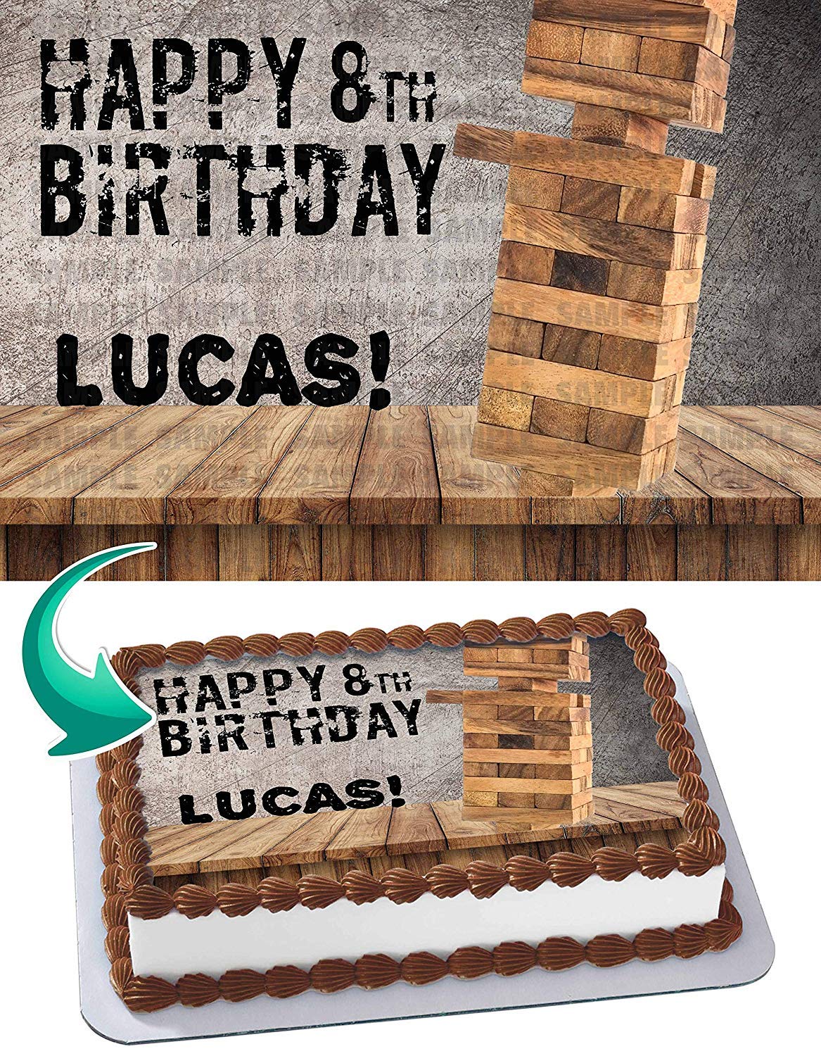 Board Game Jenga Edible Cake Topper