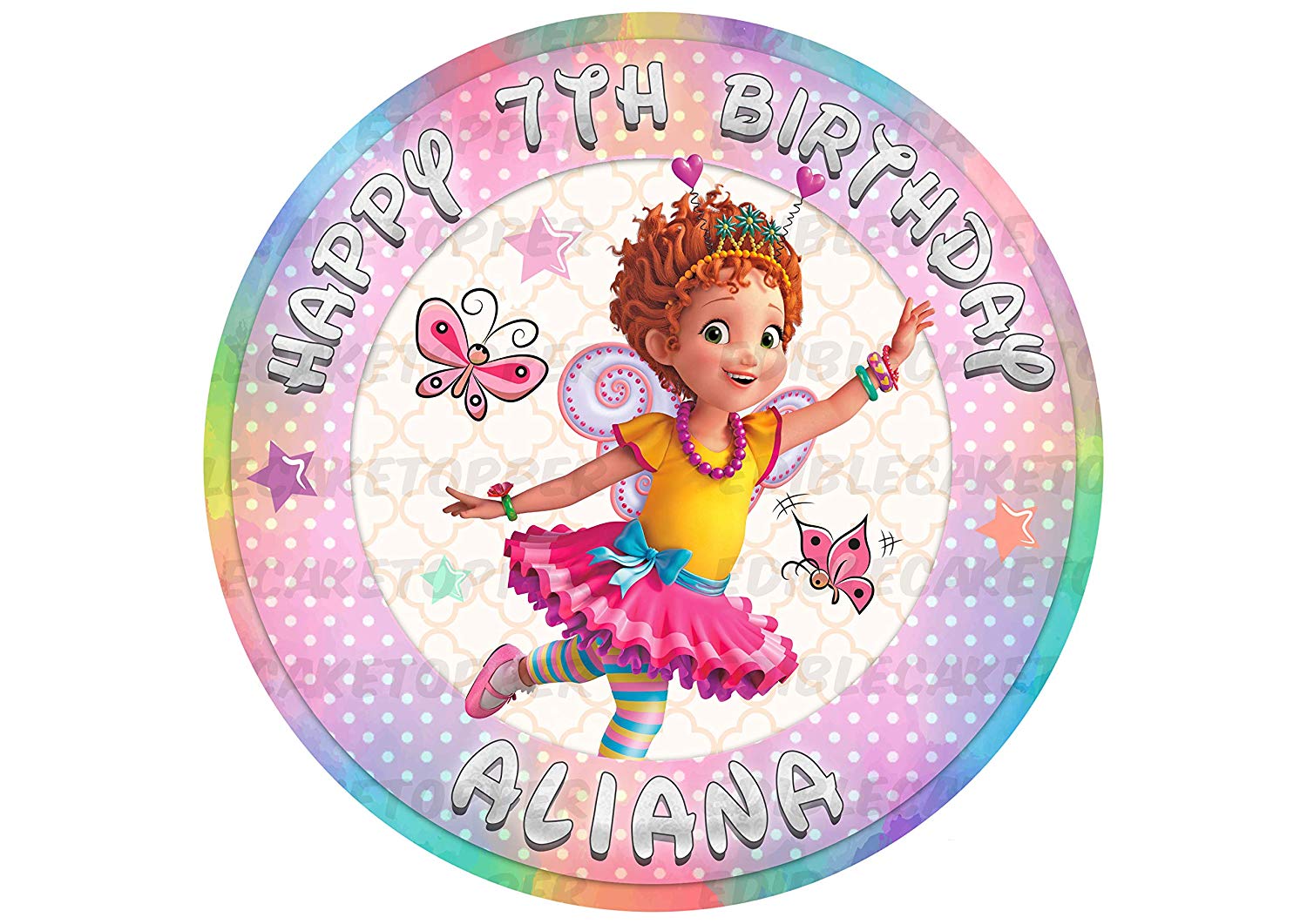 Fancy Nancy Edible Round – Icing Sheet Birthday - Personalized Edible Cake Topper | Custom Icing Sheet | Birthday Cake Decoration