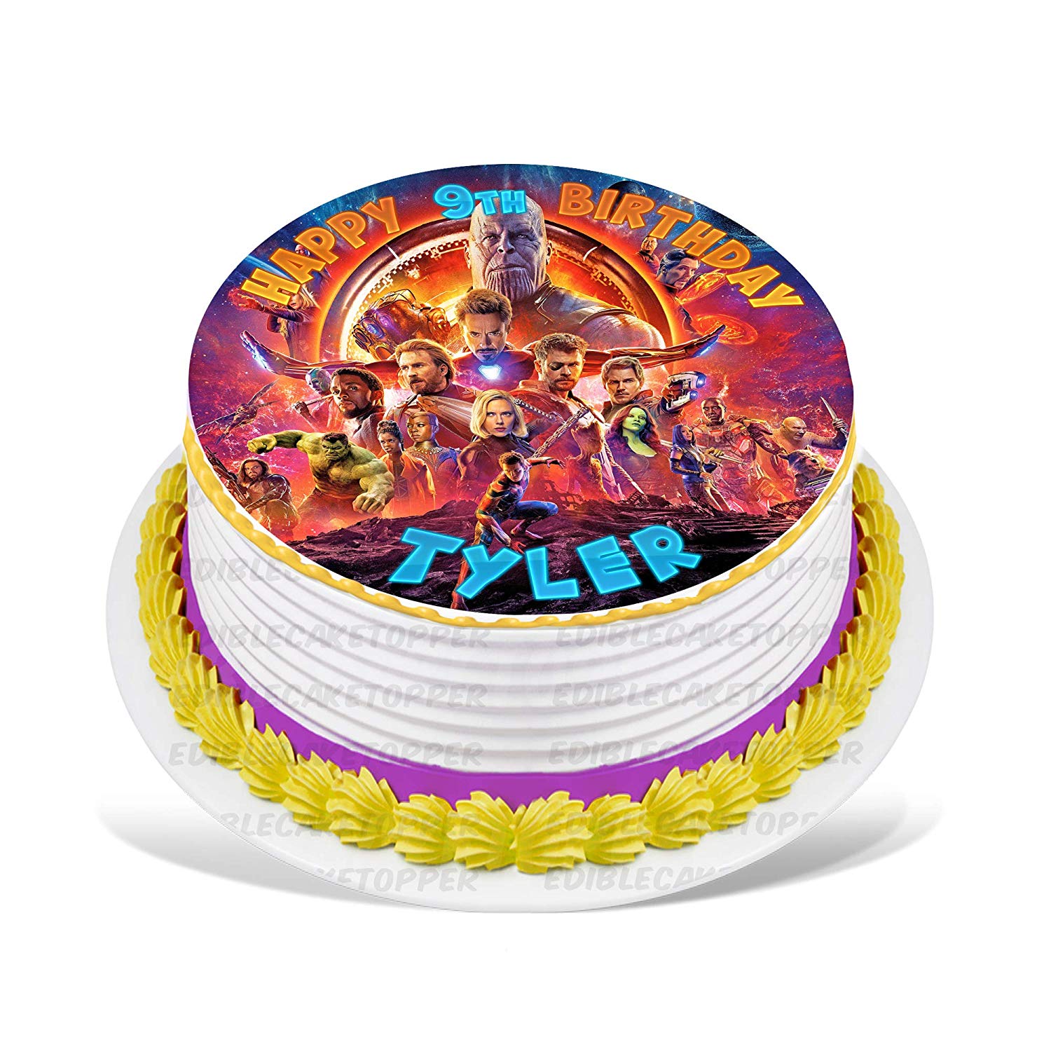 Avengers Infinity War Round – Icing Sheet Birthday - Personalized Edible Cake Topper | Custom Icing Sheet | Birthday Cake Decoration