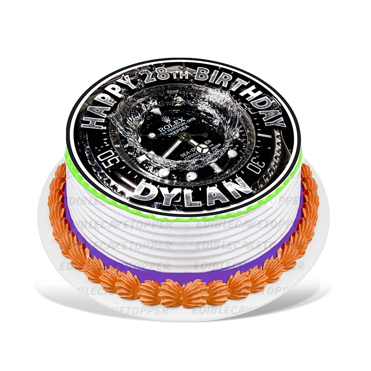 Luxury Watch Fans Round – Icing Sheet Birthday - Personalized Edible Cake Topper | Custom Icing Sheet | Birthday Cake Decoration | Photo Cake Image