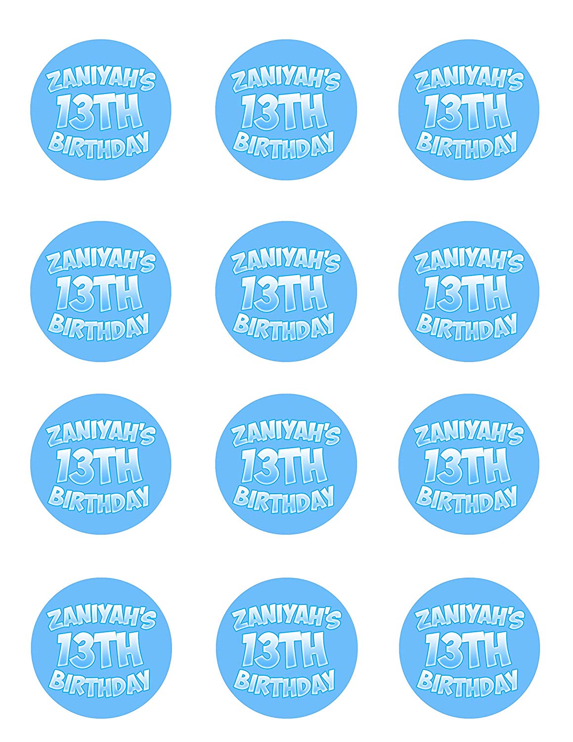 Happy Birthday Edible Cupcake Toppers – Round Icing Sheet Birthda - Edible Cake Topper | Icing Sheet | Birthday Cake Decoration