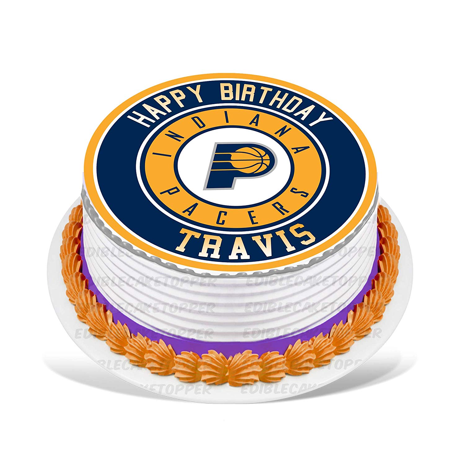 Indiana Pacers Round – Icing Sheet Birthday - Personalized Edible Cake Topper | Custom Icing Sheet | Birthday Cake Decoration | Photo Cake Image