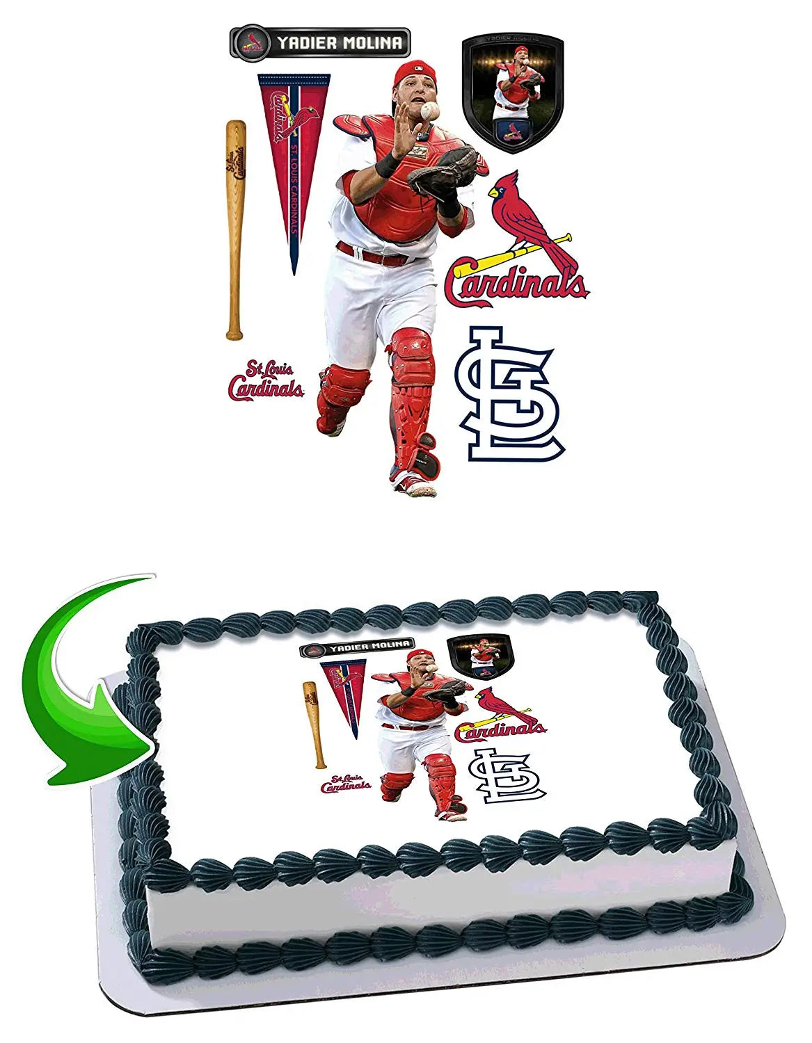Yadier Molina Cardinals Edible Cake Topper