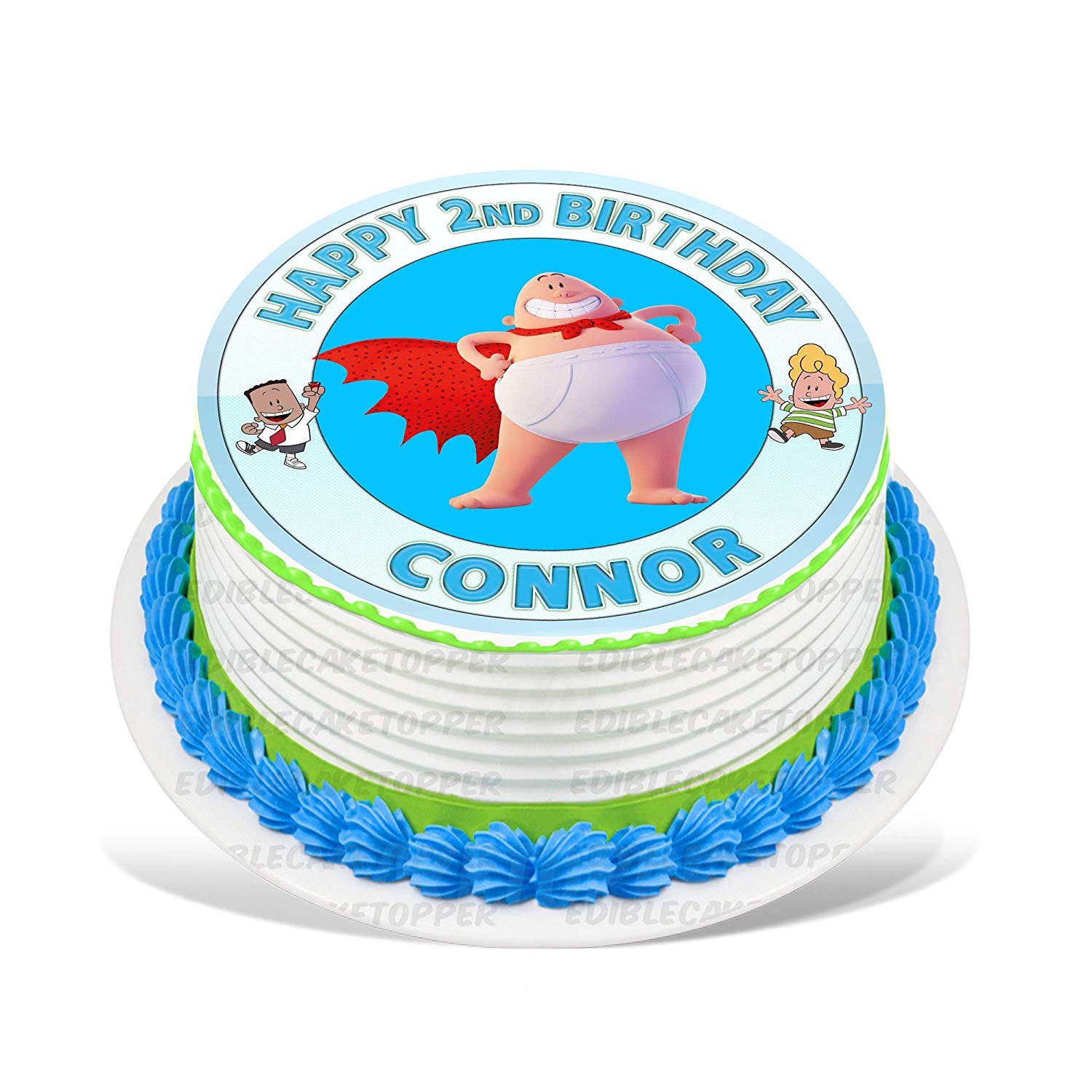 Captain Underpants Round – Icing Sheet Birthday - Personalized Edible Cake Topper | Custom Icing Sheet | Birthday Cake Decoration