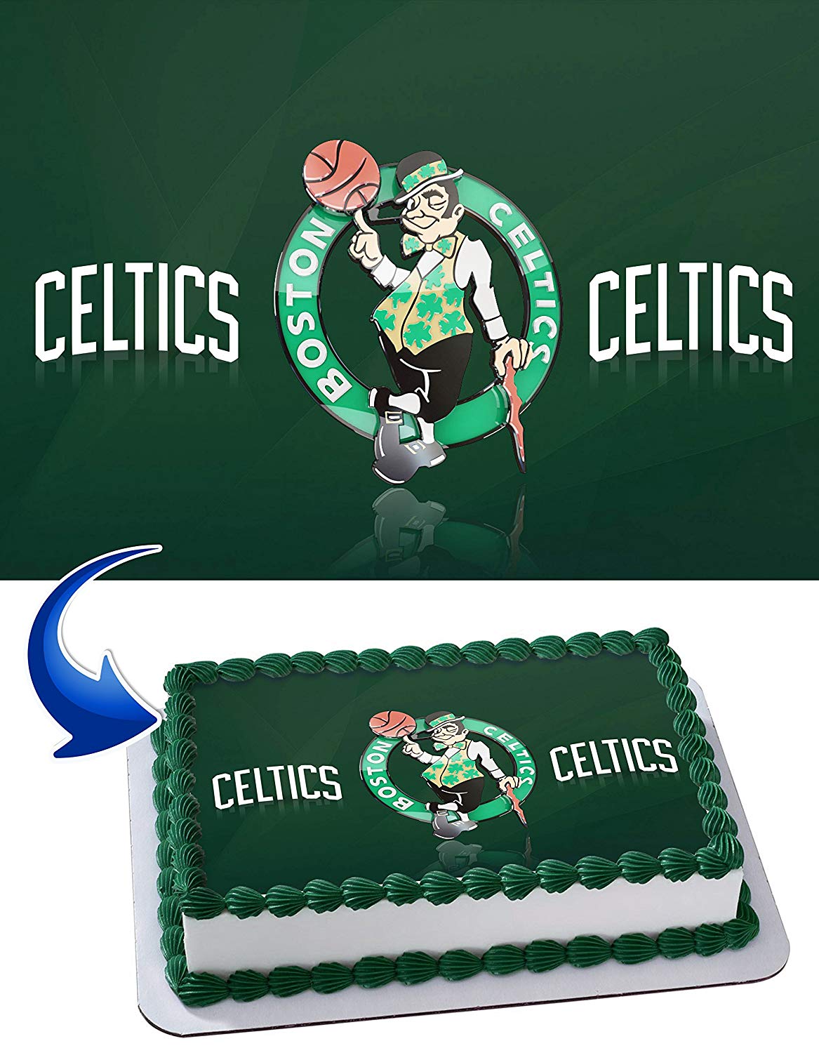 Boston Celtics Edible Cake Topper