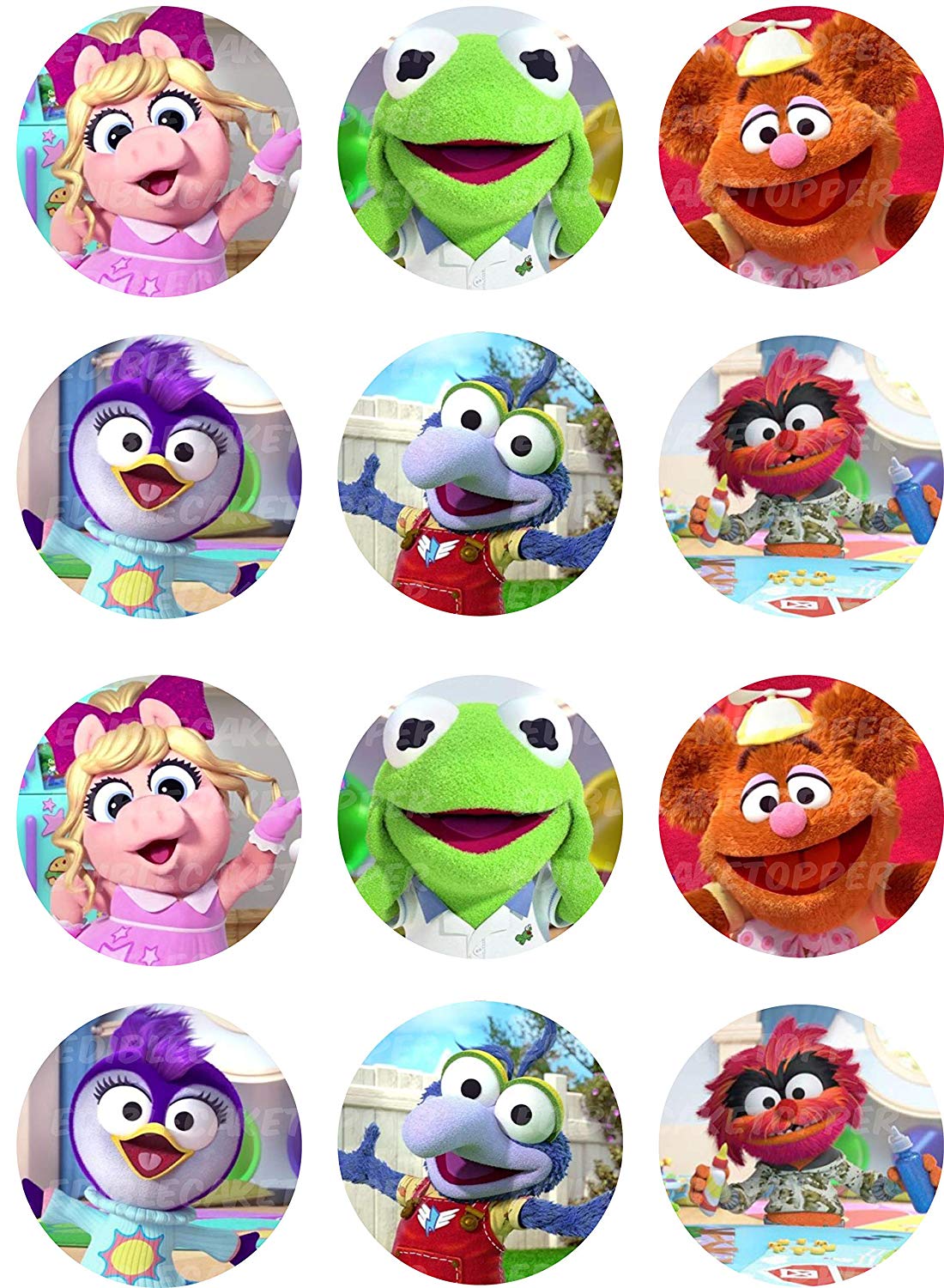 Muppet Babies Edible Cupcake Toppers – Round Icing Sheet Birthday - Edible Cake Topper | Icing Sheet | Birthday Cake Decoration