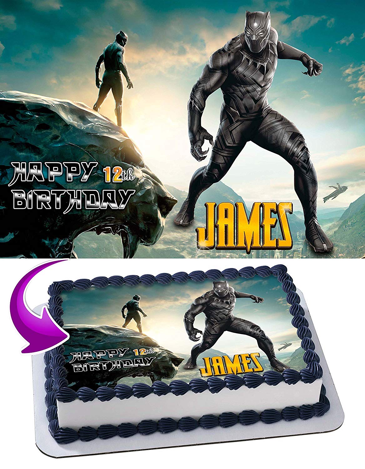 Black Panther BKP Edible Cake Topper