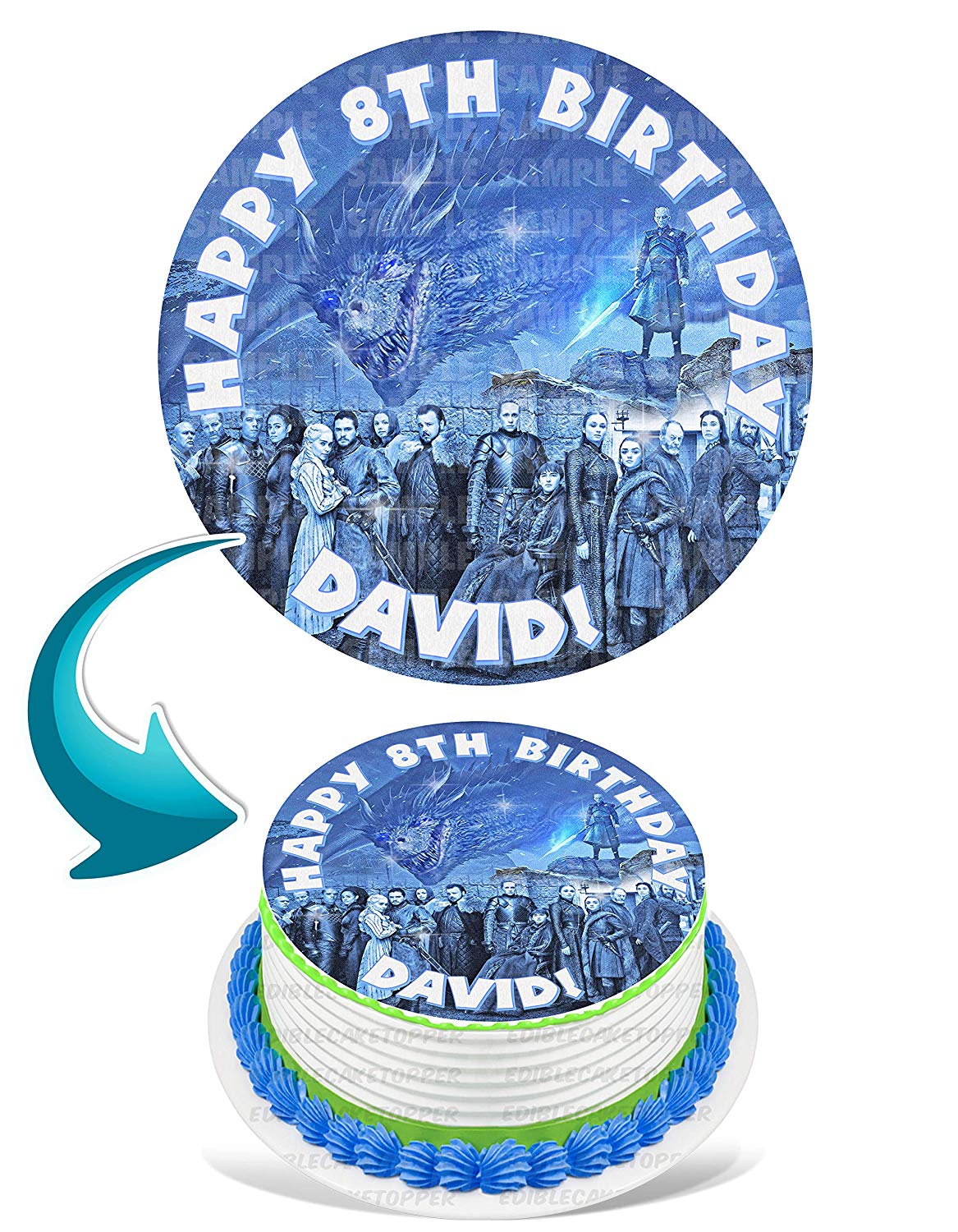 Game of Thrones Round – Icing Sheet Birthday - Personalized Edible Cake Topper | Custom Icing Sheet | Birthday Cake Decoration | Photo Cake Image