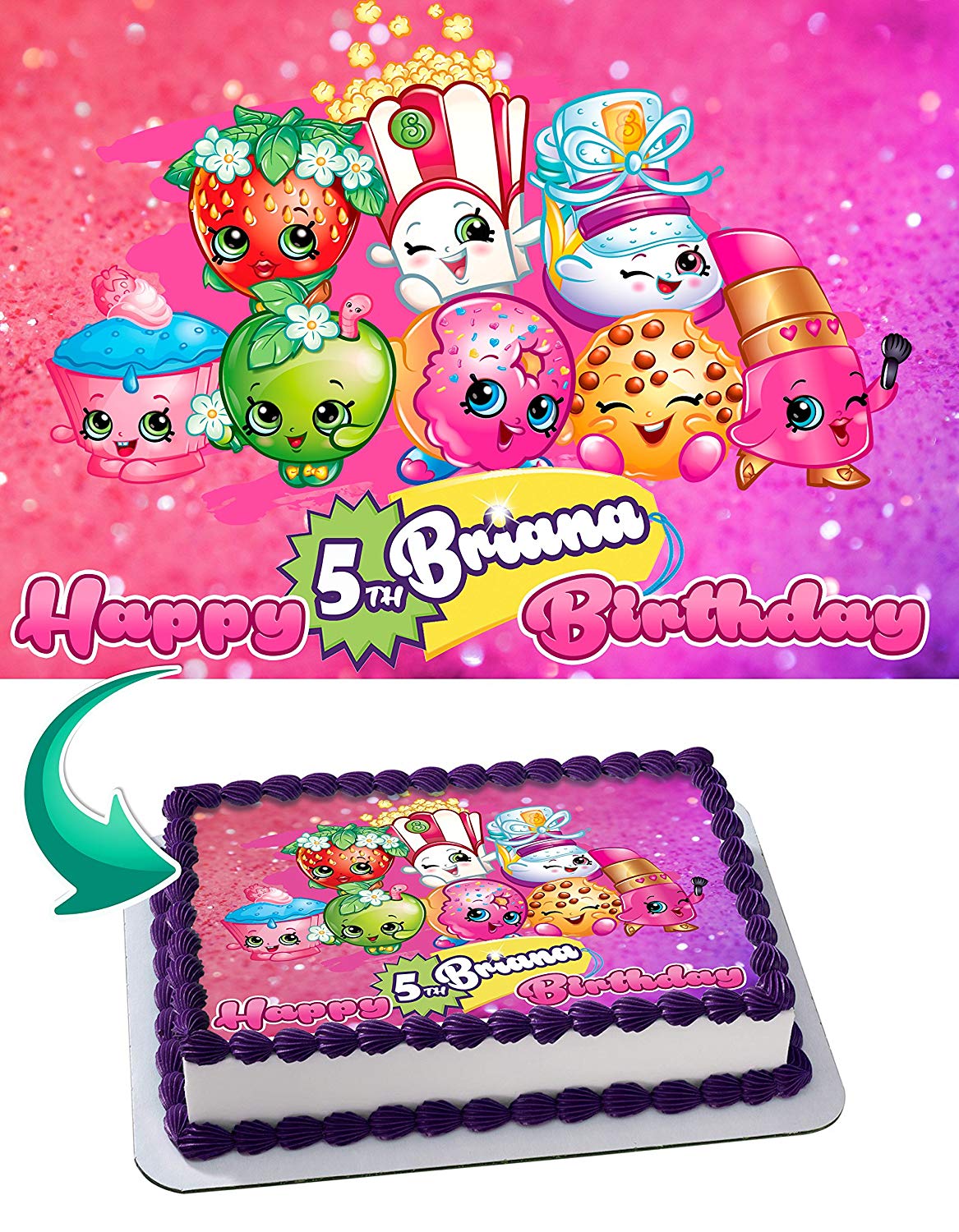 Shopkins Edible Cake Topper