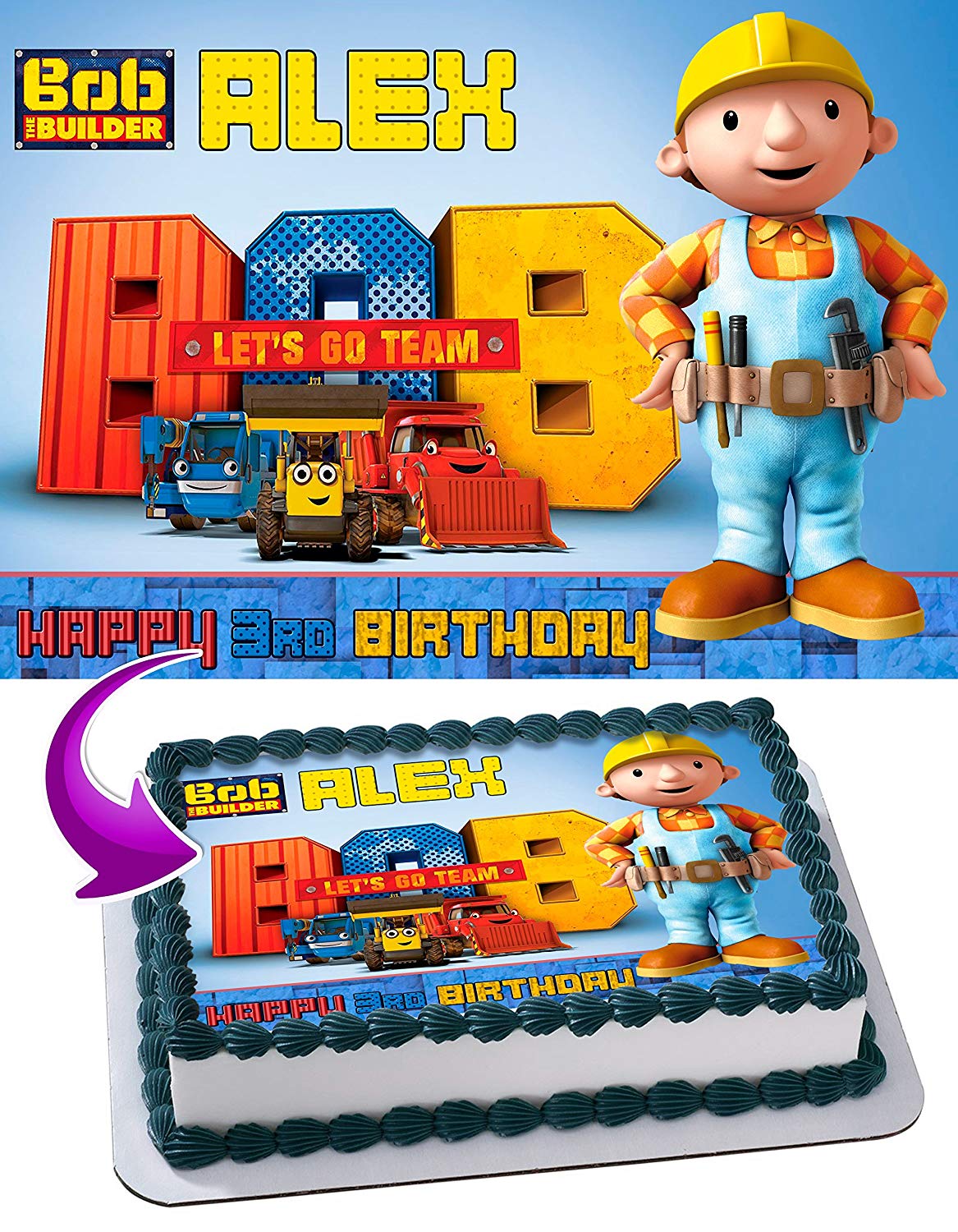 Bob the Builder Edible Cake Topper