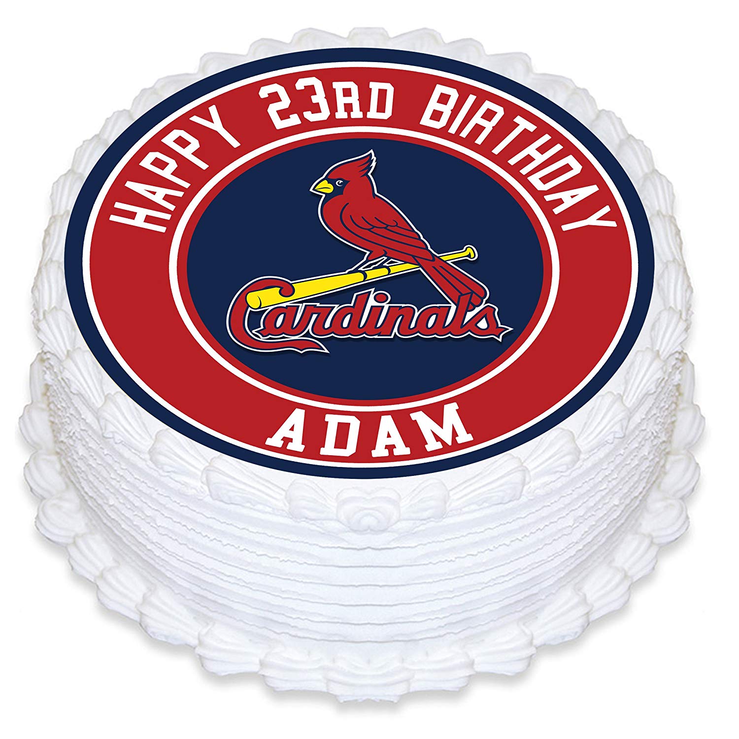 St Louis Cainals Baseball Round – Icing Sheet Birthday - Personalized Edible Cake Topper | Custom Icing Sheet | Birthday Cake Decoration
