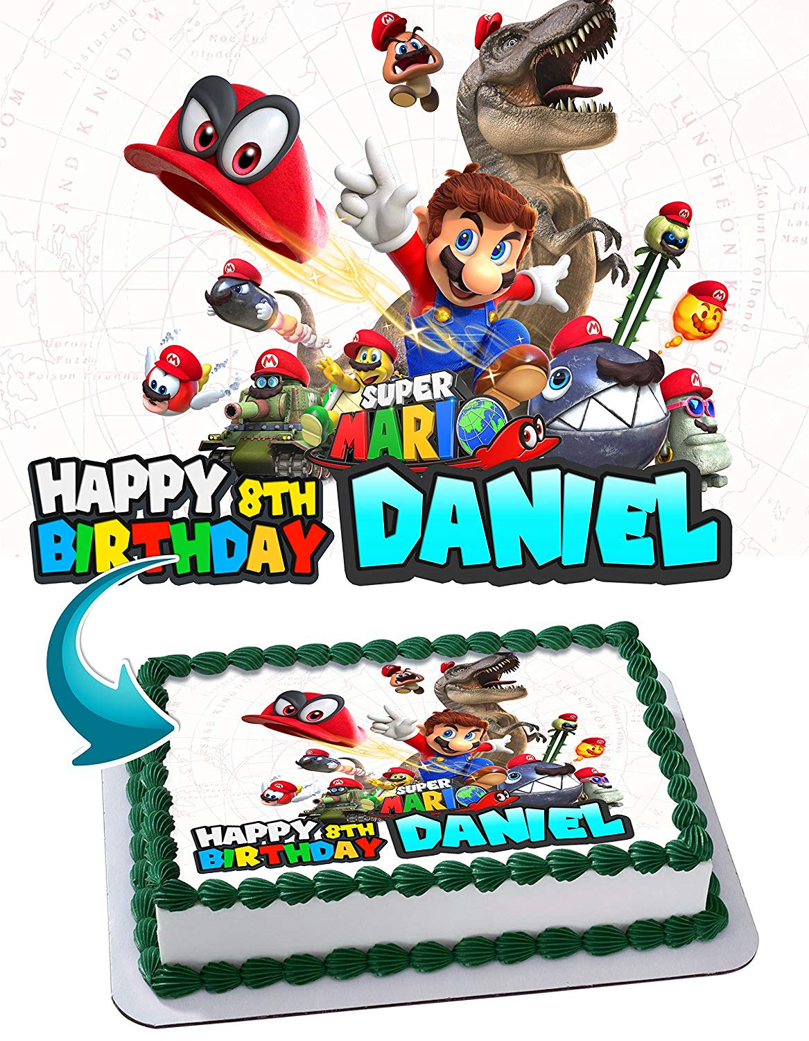 Super Brother Maro Odyssey Edible Cake Topper