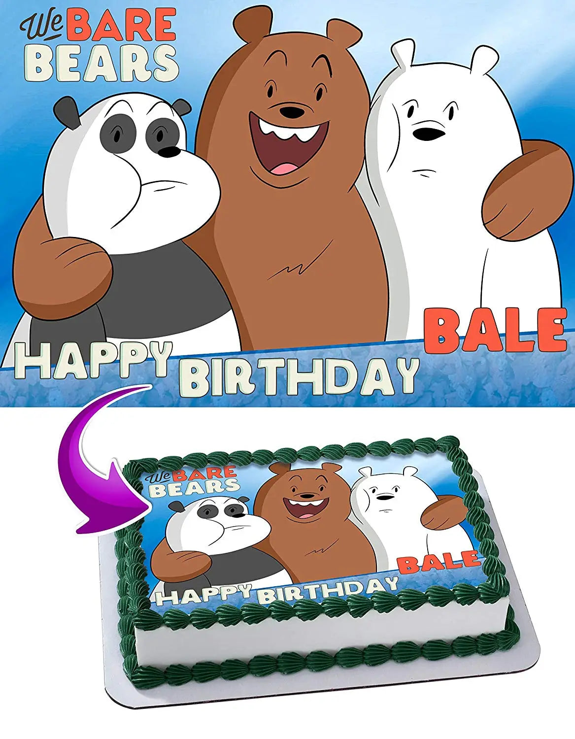 We Bare Bears Edible Cake Topper