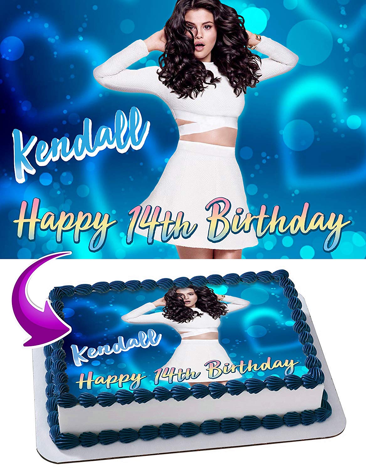 Selena Gomez Edible Cake Topper