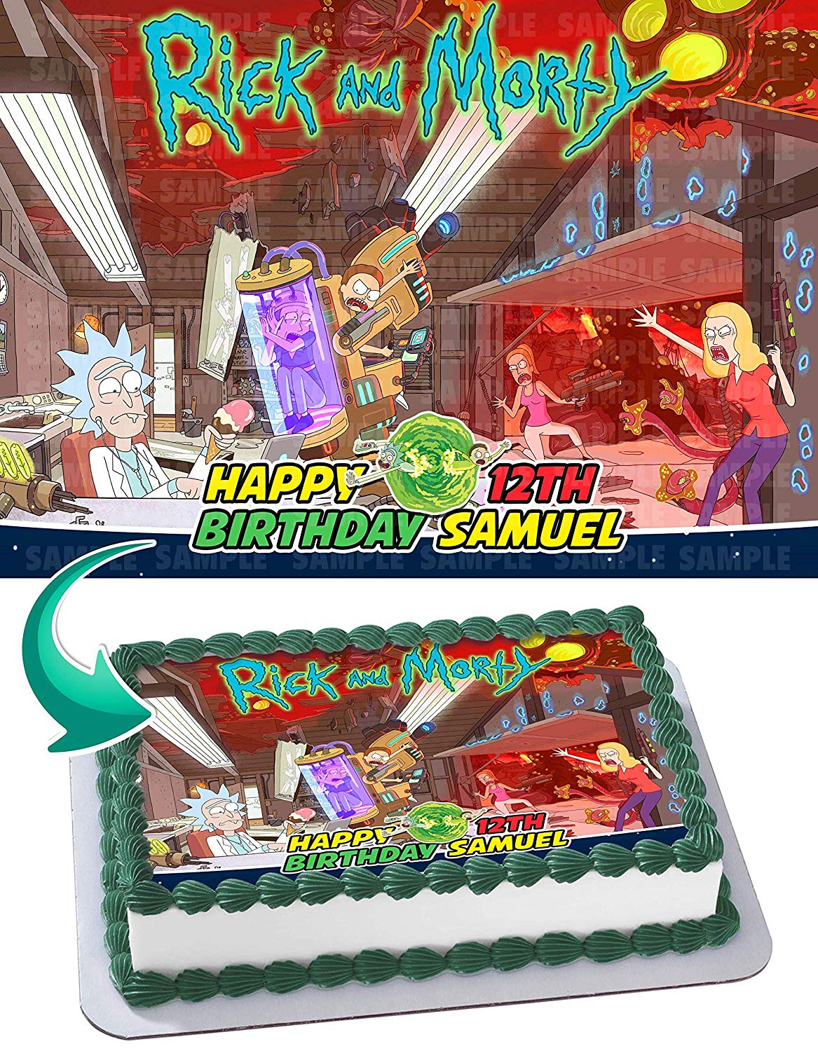 Rick and Morty Edible Cake Topper