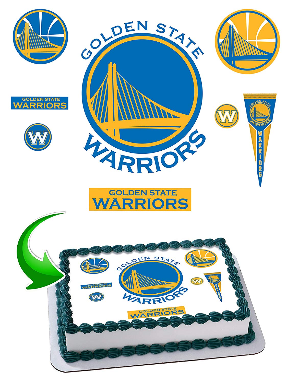 Golden State Warriors Edible Cake Topper