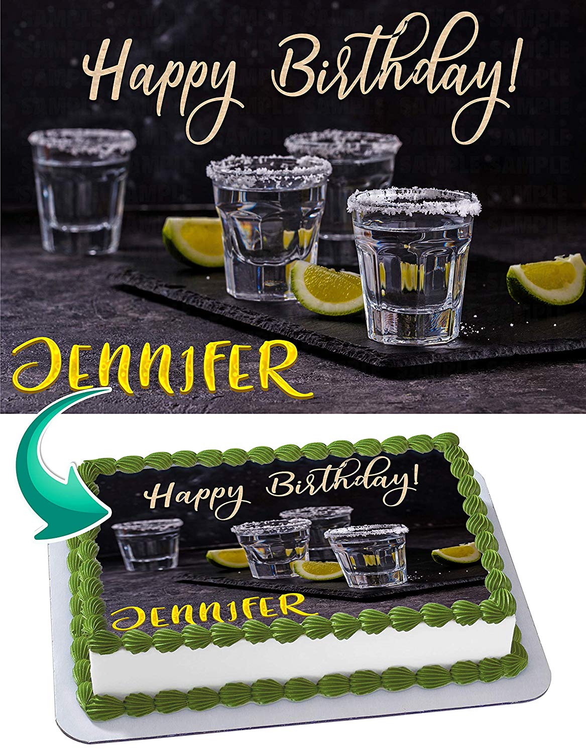 Tequila Edible Cake Topper