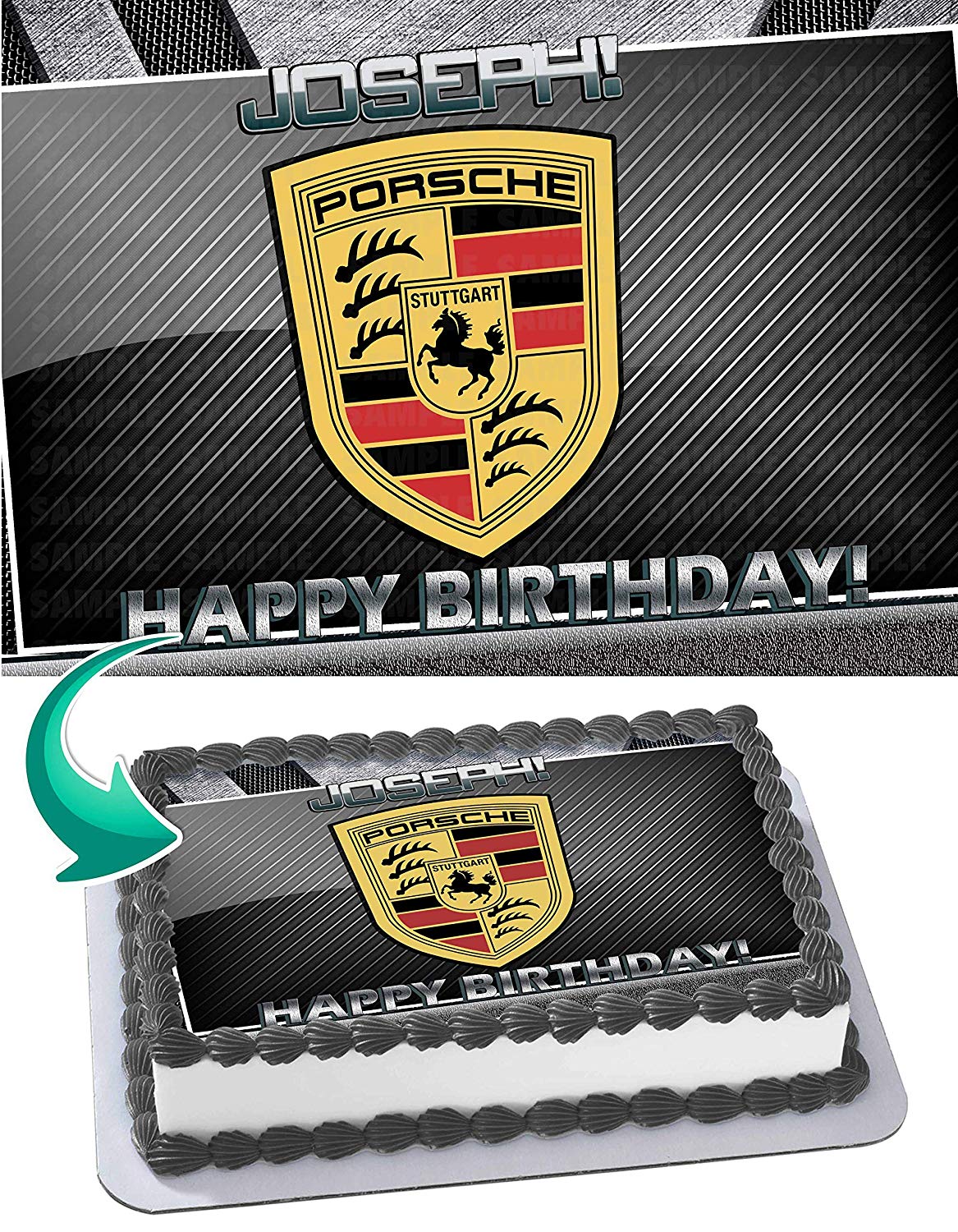 Porsche Edible Cake Topper