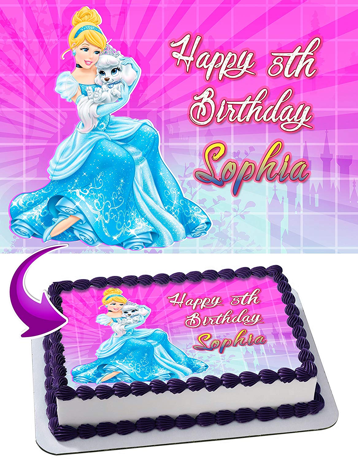 Cinderella Edible Cake Topper
