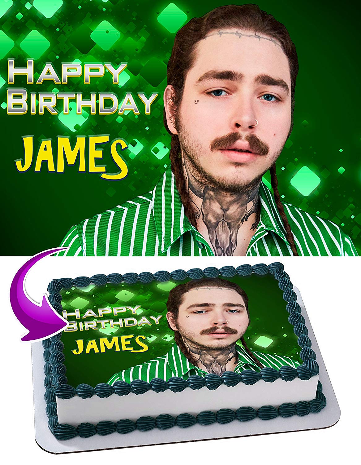 Post Malone Edible Cake Topper