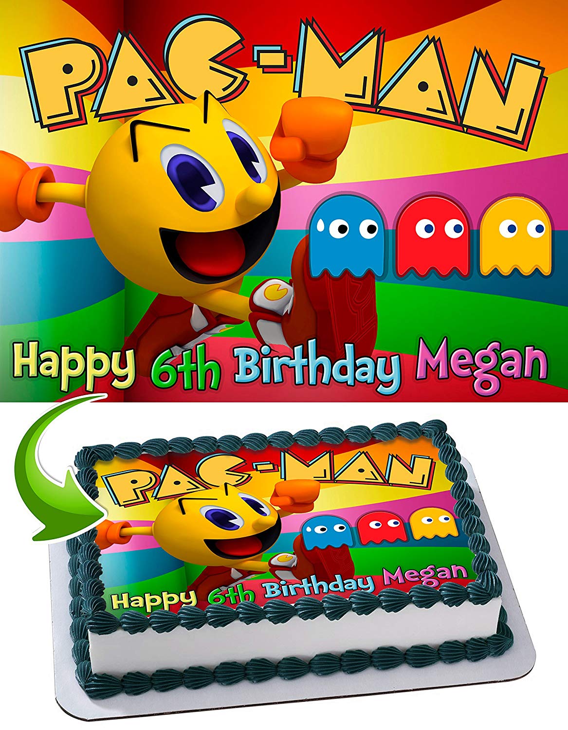 Pacman Edible Cake Topper