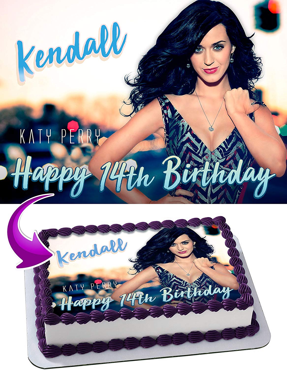 Katy Perry Edible Cake Topper
