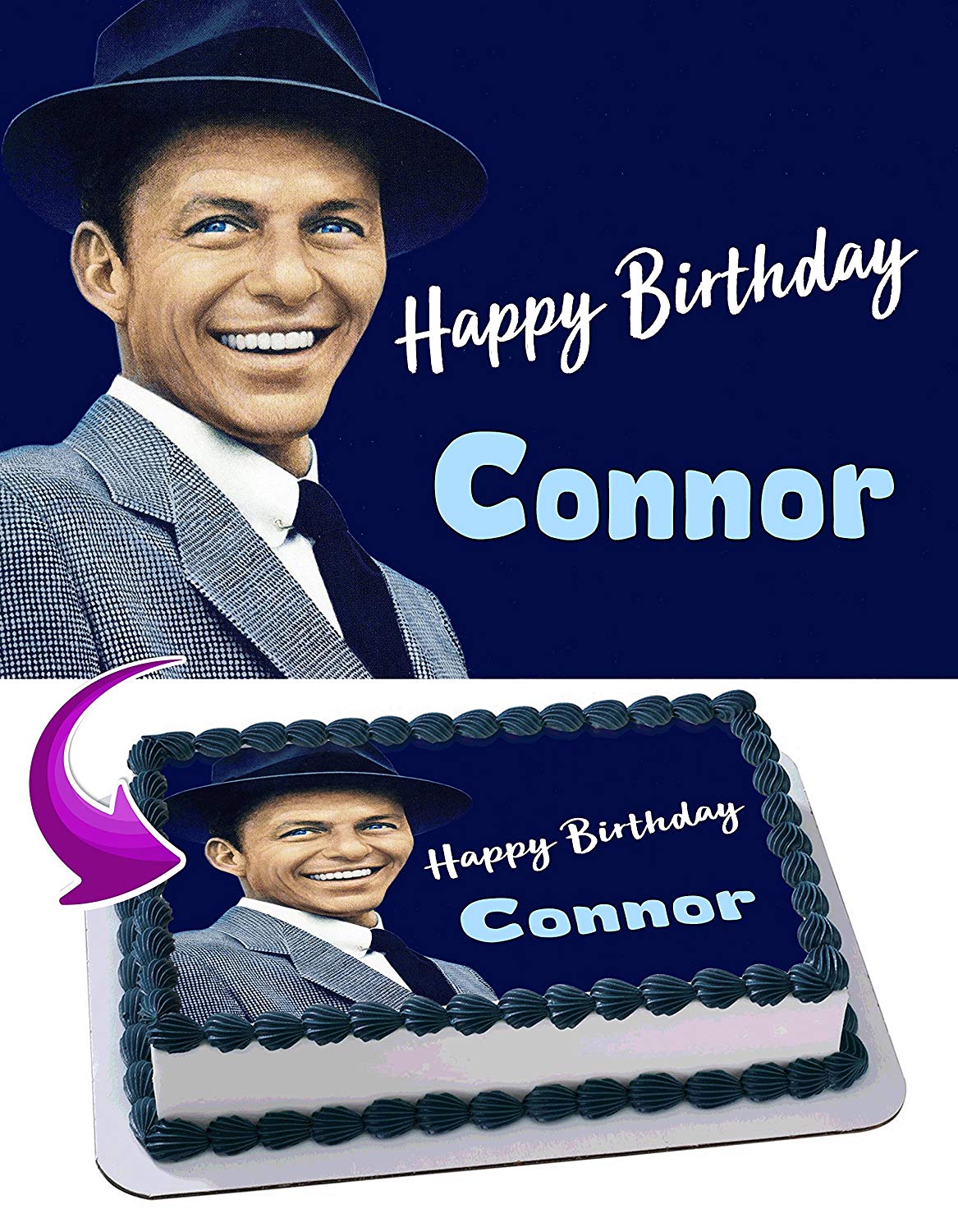Frank Sinatra Edible Cake Topper