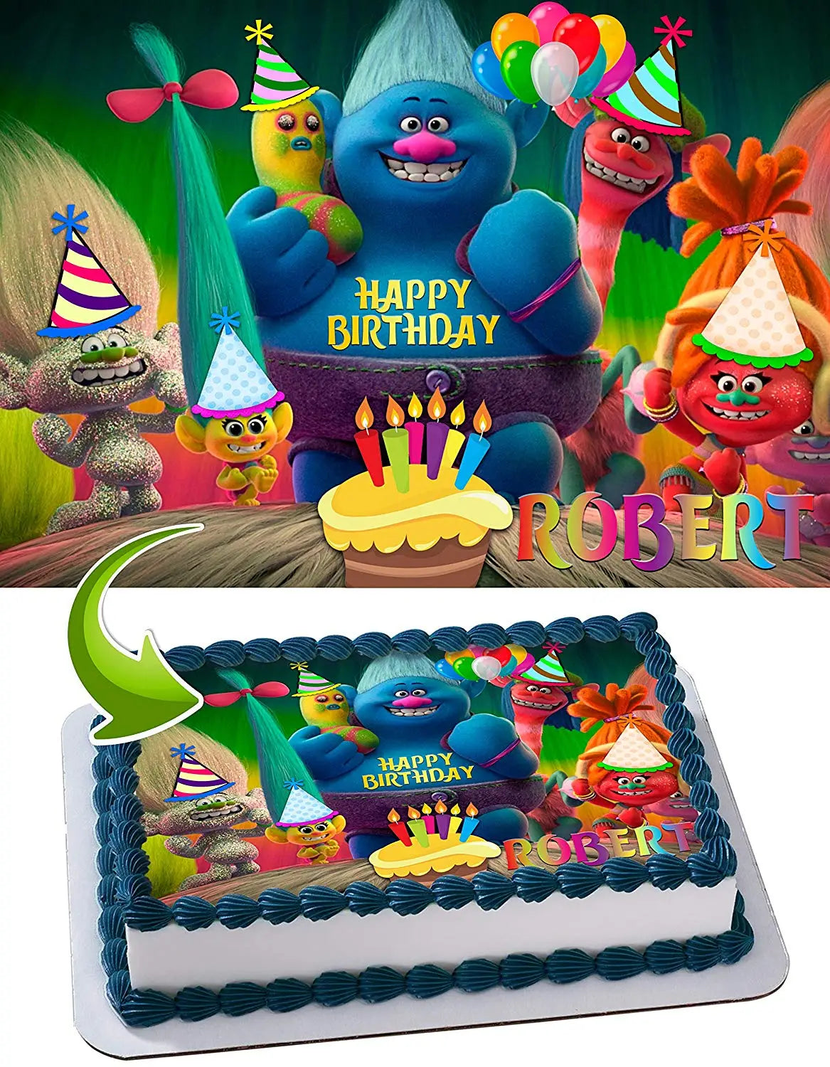 Trolls Edible Cake Topper