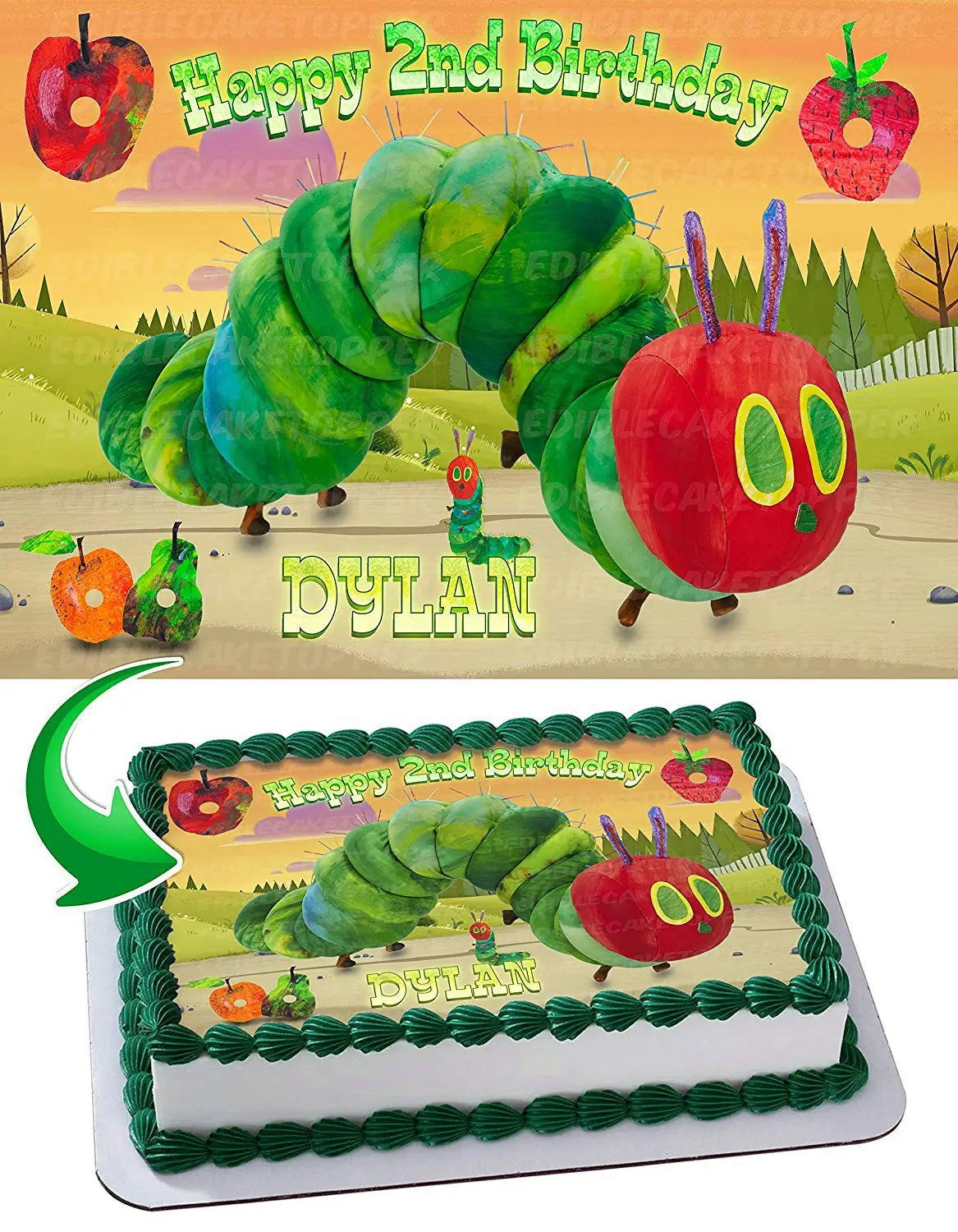 The Very Hungry Caterpillar Edible Cake Topper