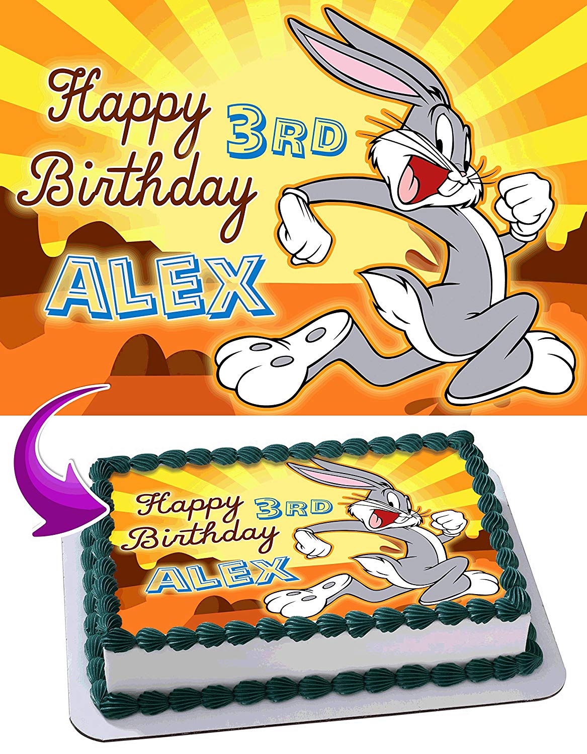 Bugs Bunny Edible Cake Topper