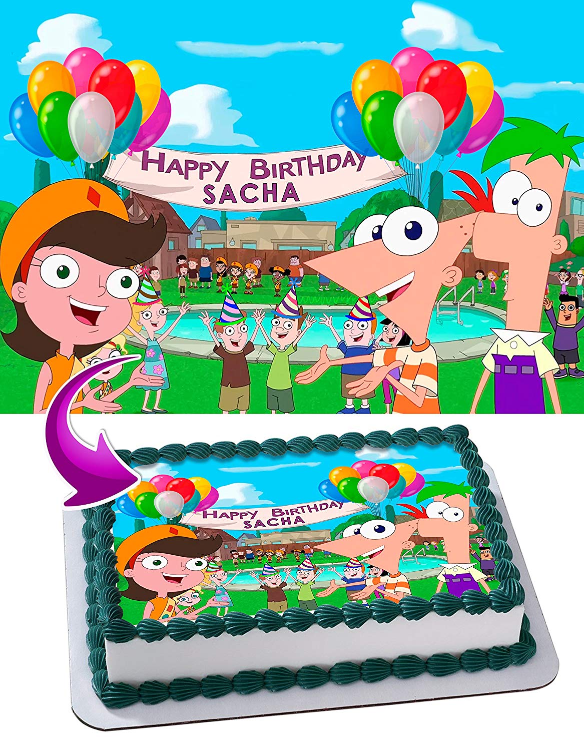 Phineas and Ferb Edible Cake Topper