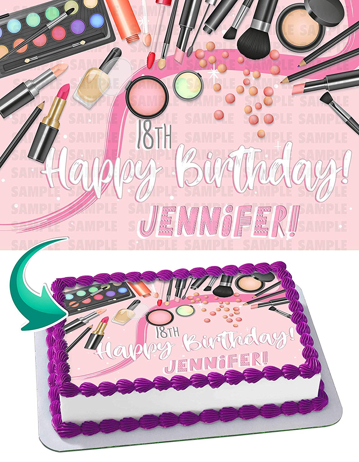 Makeup Edible Cake Topper