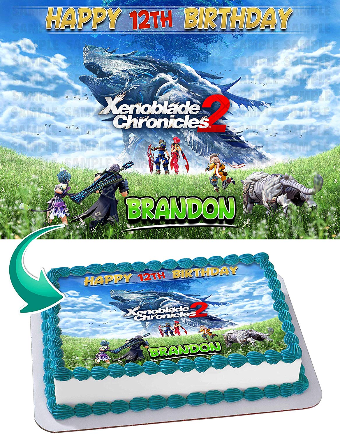 Xenoblade Chronicles 2 Edible Cake Topper