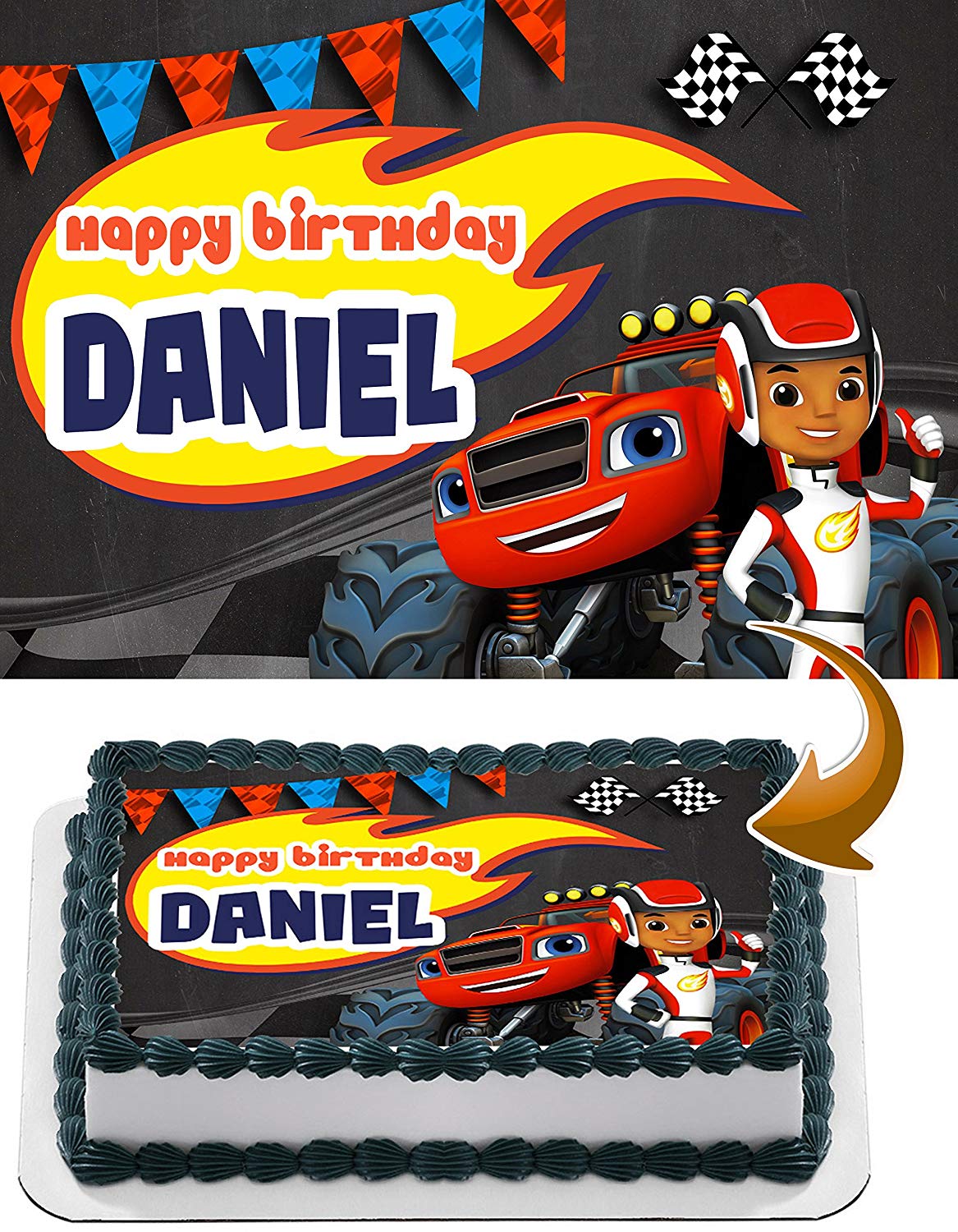 Blaze and The Monster Machines BLZ Edible Cake Topper