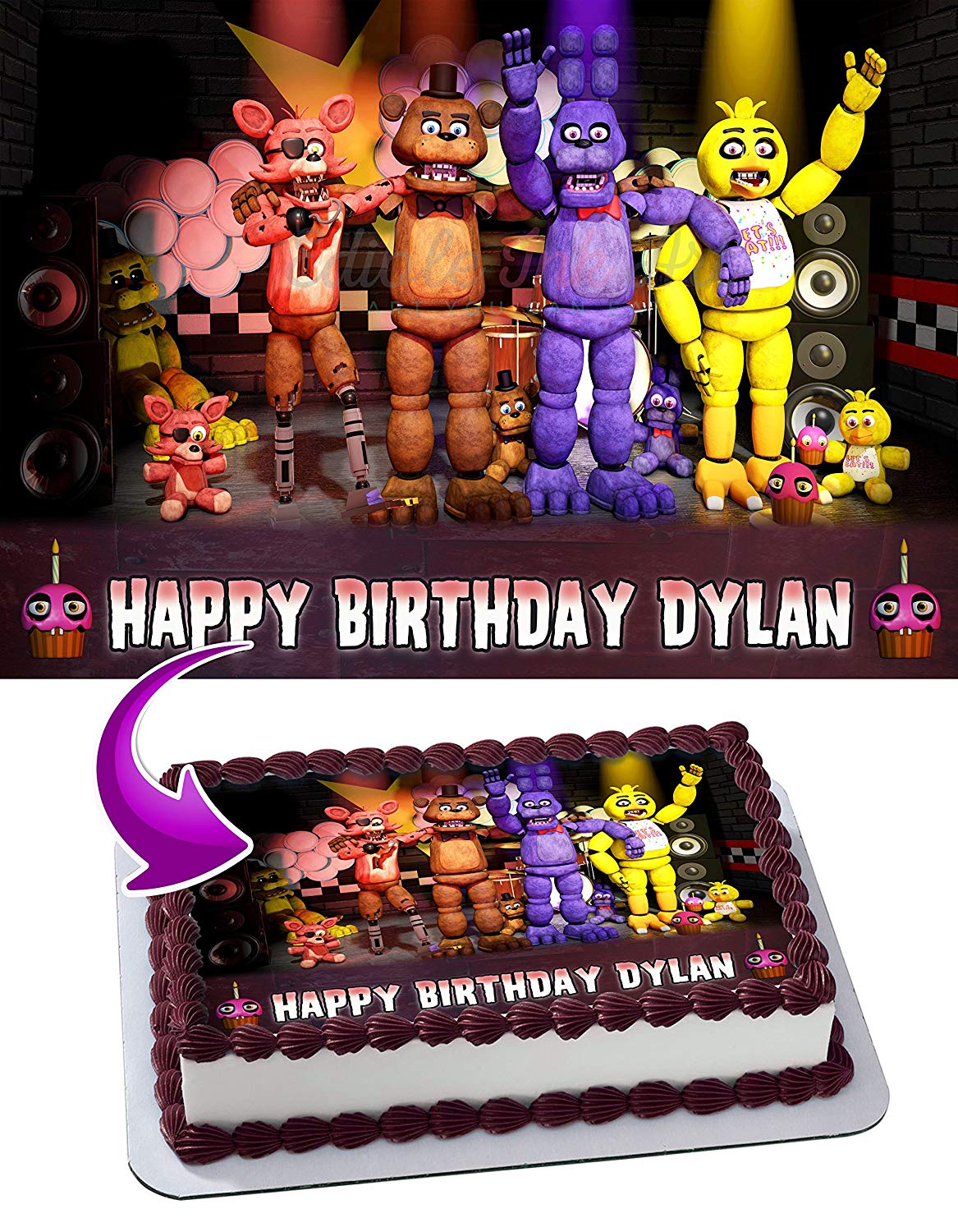 FNAF Five Nights at Freddys Edible Cake Topper