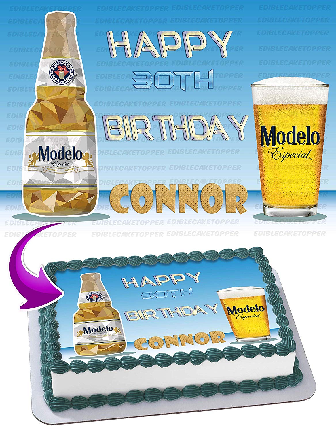 Modelo Especial Beer MBR Edible Cake Topper