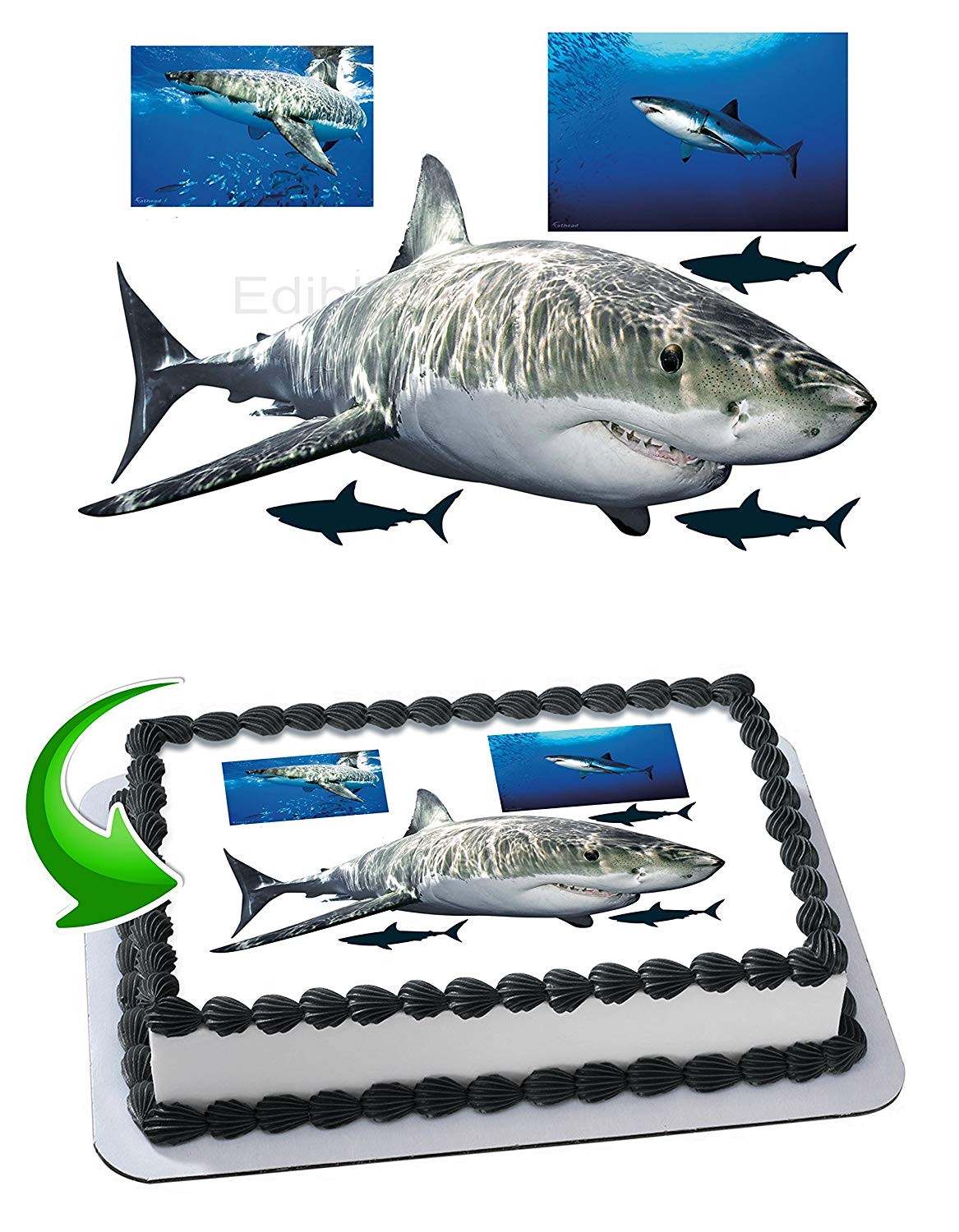 Great White Shark Edible Cake Topper