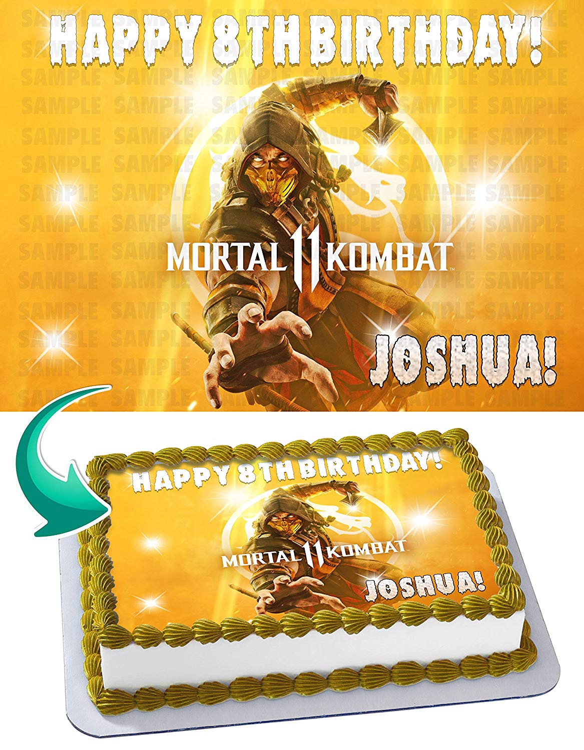 Mortal Kombat 11 Edible Cake Topper