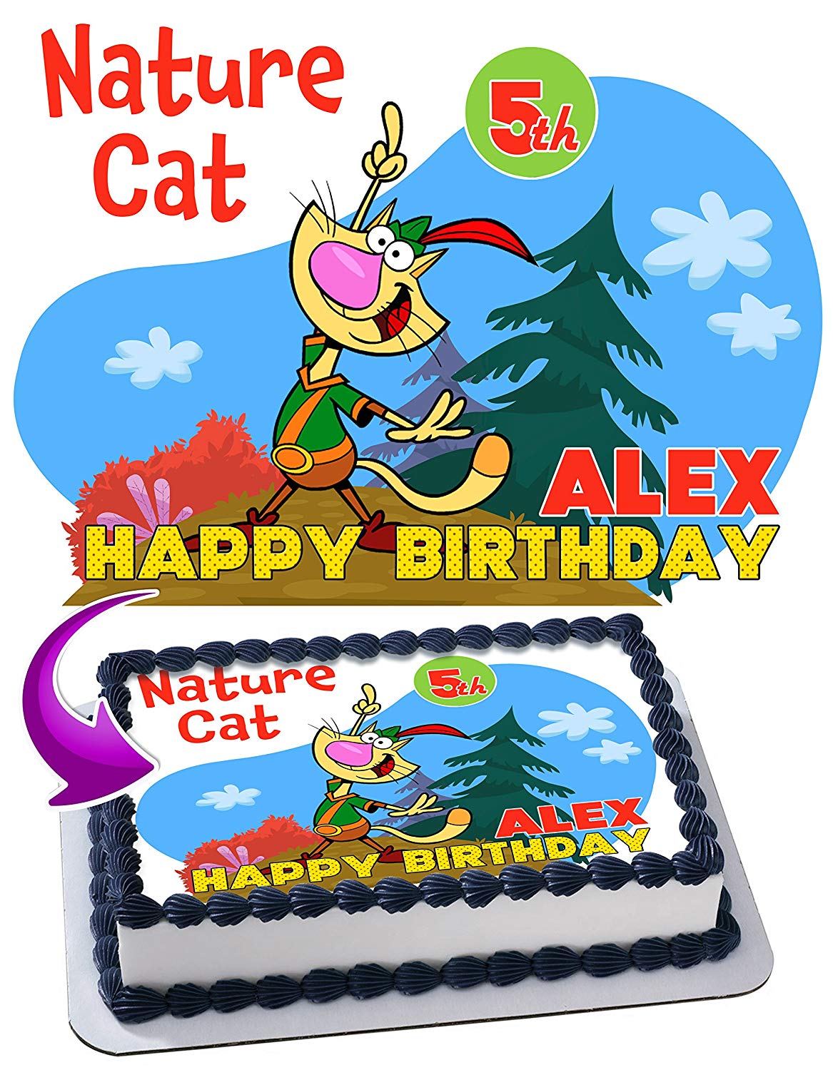 Nature Cat Edible Cake Topper