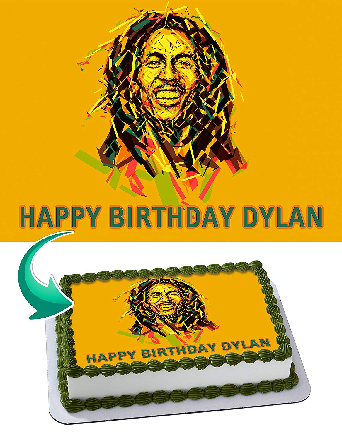 Bob Marley Edible Cake Topper