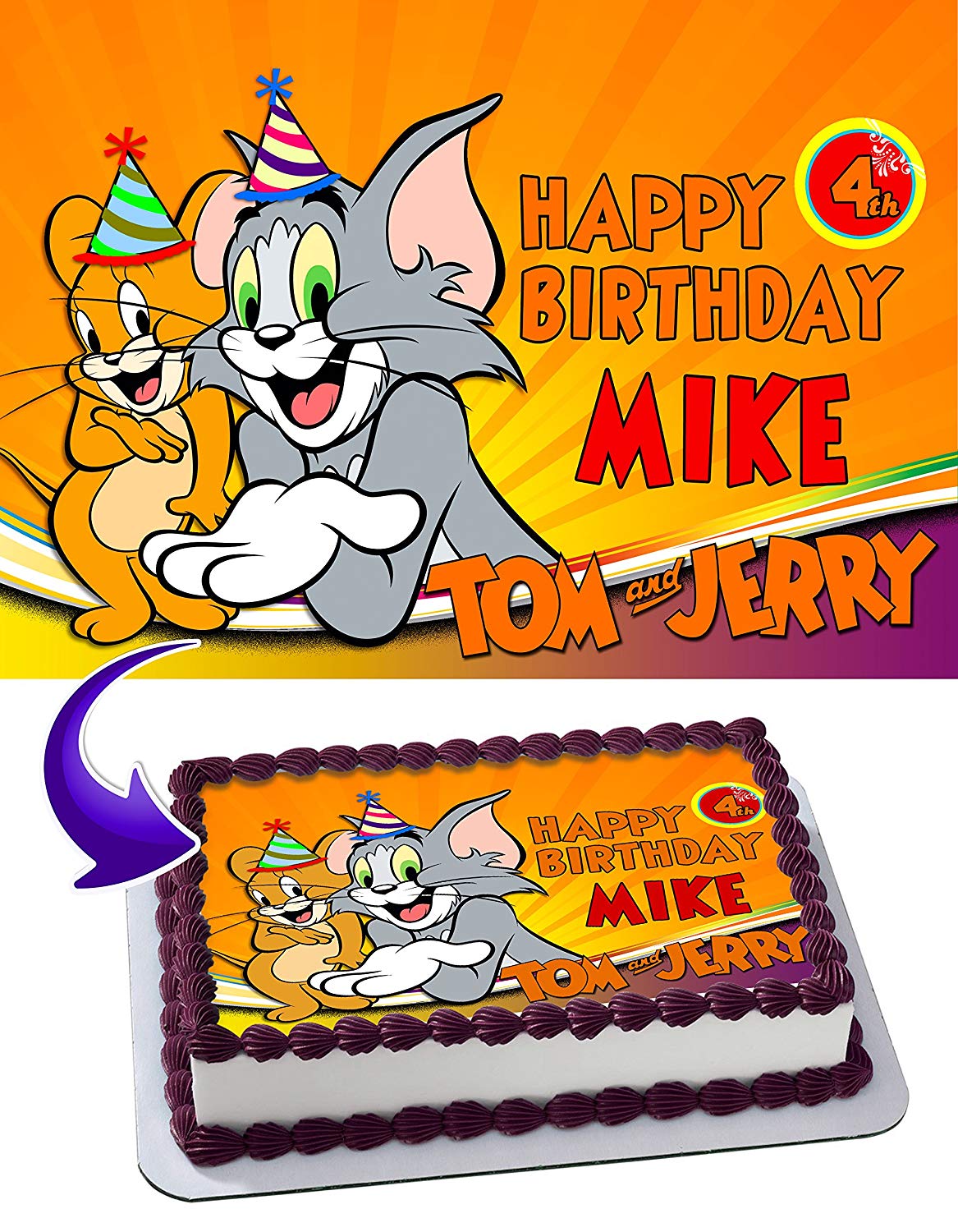 Tom Friends Kids Jerri Edible Cake Topper