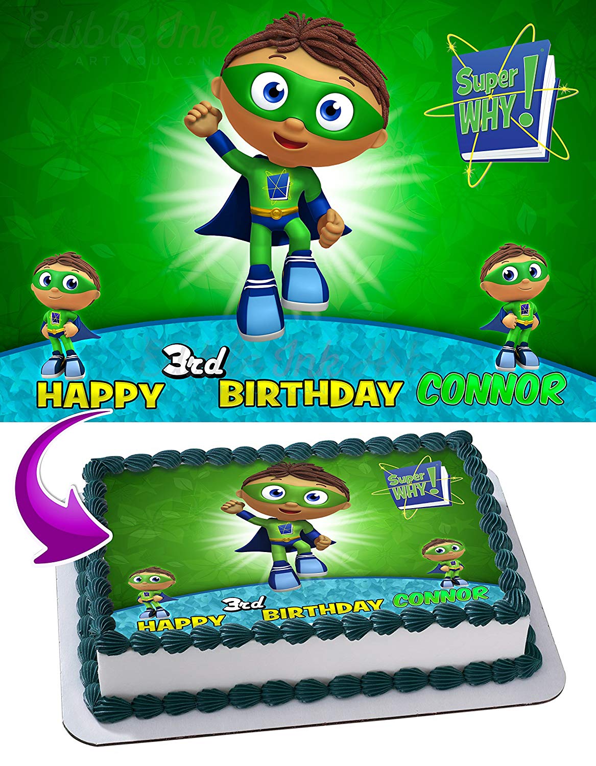 Super Why Edible Cake Topper