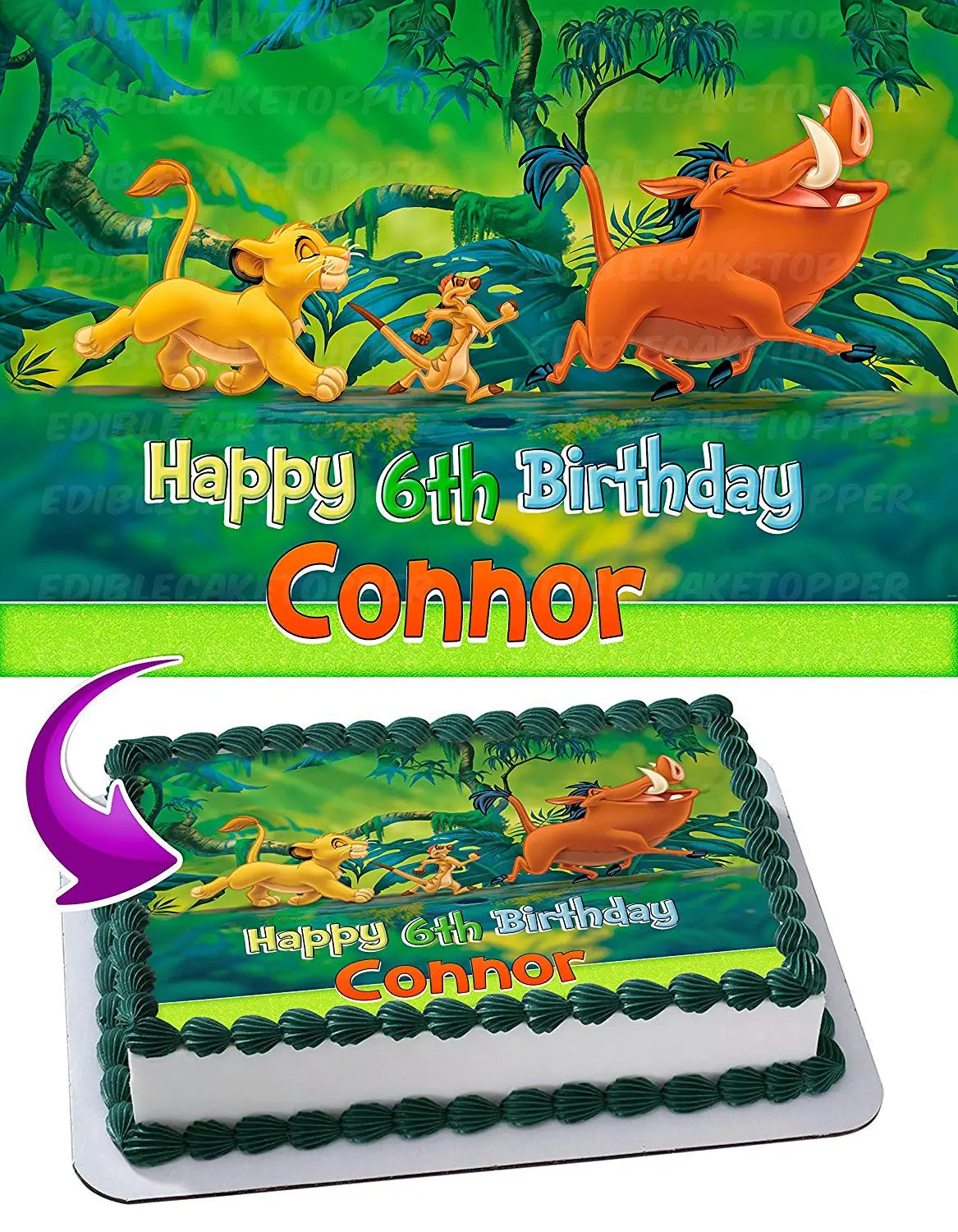 The Lion King Simba Timon And Pumbaa Edible Cake Topper