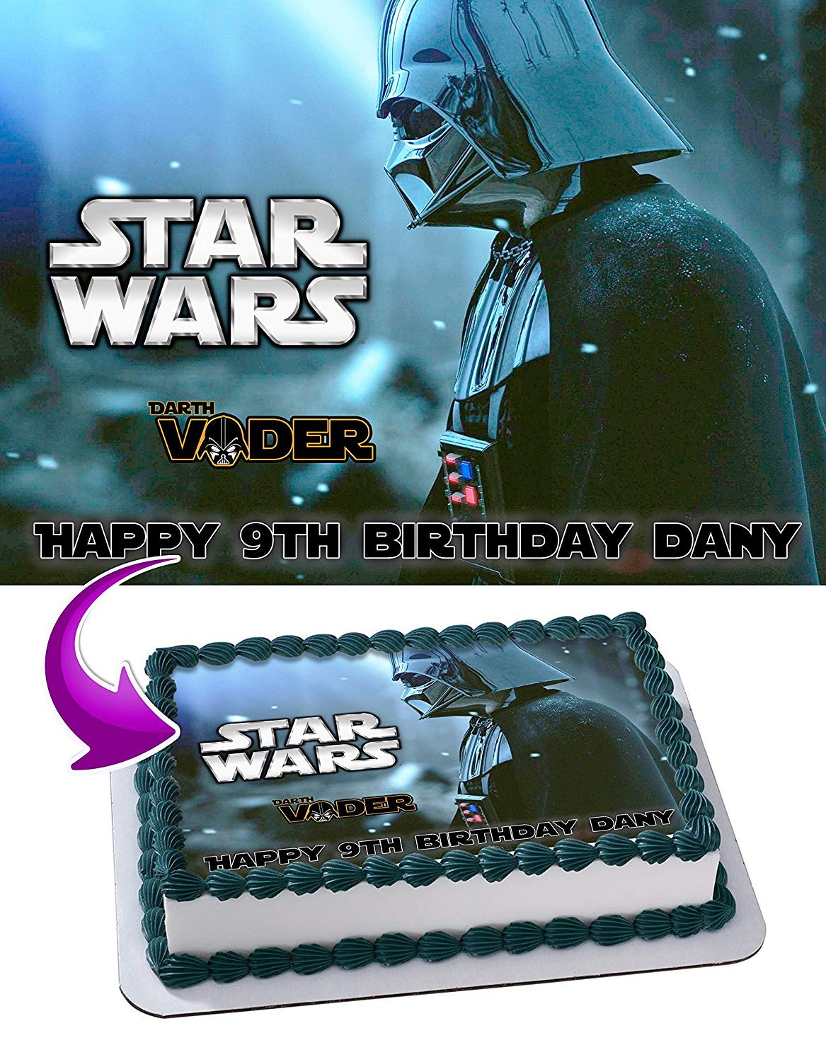 Anakin Skywalker Darth Vader Edible Cake Topper