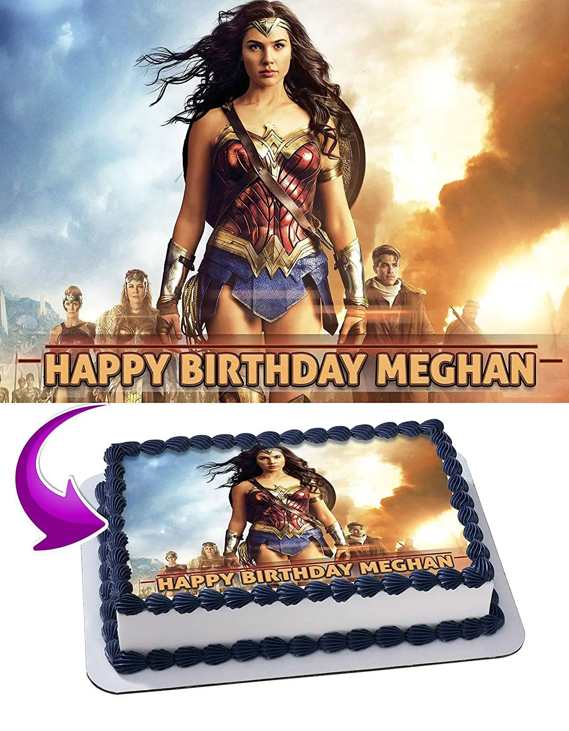 Wonder Woman Edible Cake Topper