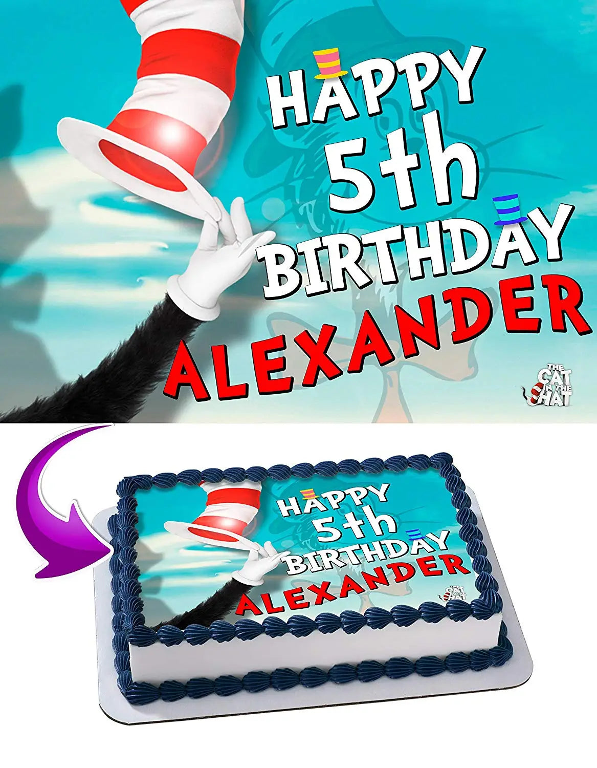 The Cat in the Hat Edible Cake Topper