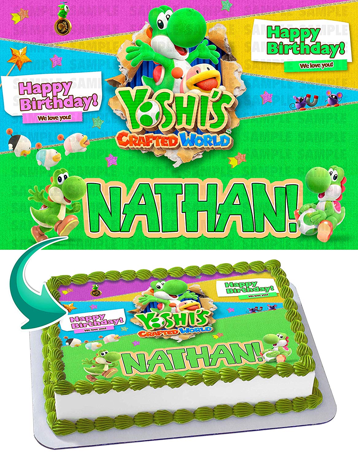 Yoshis Crafted World Edible Cake Topper
